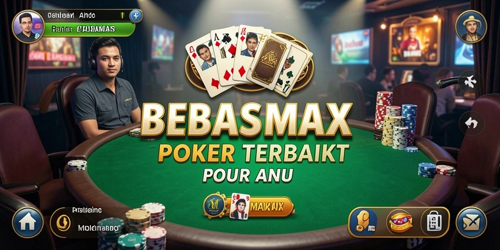 Tampilan gameplay seru dari BEBASMAX saat bermain poker.