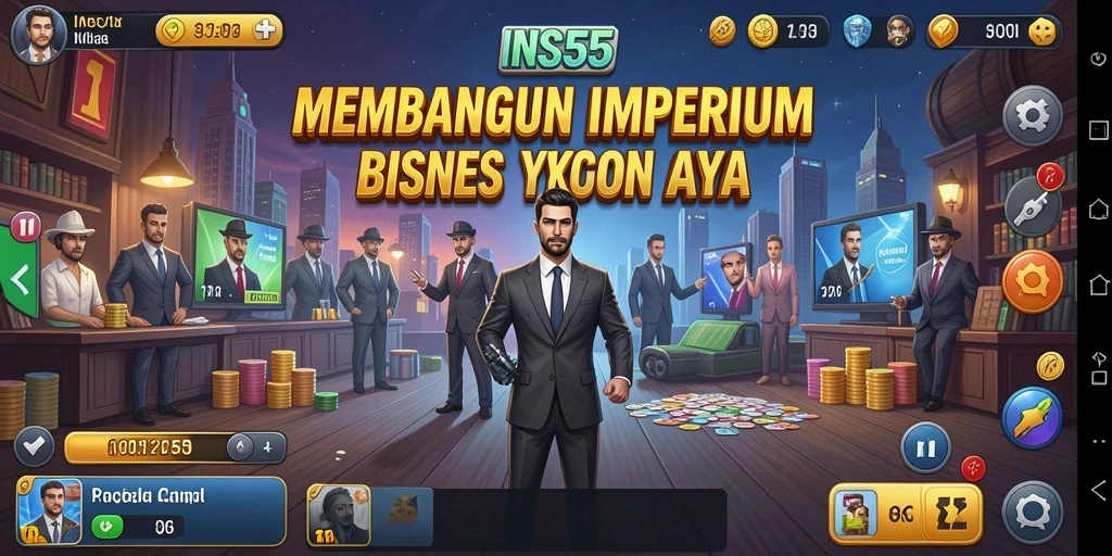 Tangkapan layar gameplay menunjukkan pemain sedang membangun bisnis Tycoon.