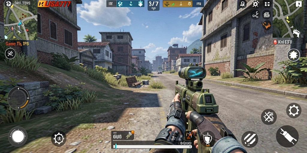 Screenshot gameplay LUSA777 dengan aksi tembak-menembak yang seru.
