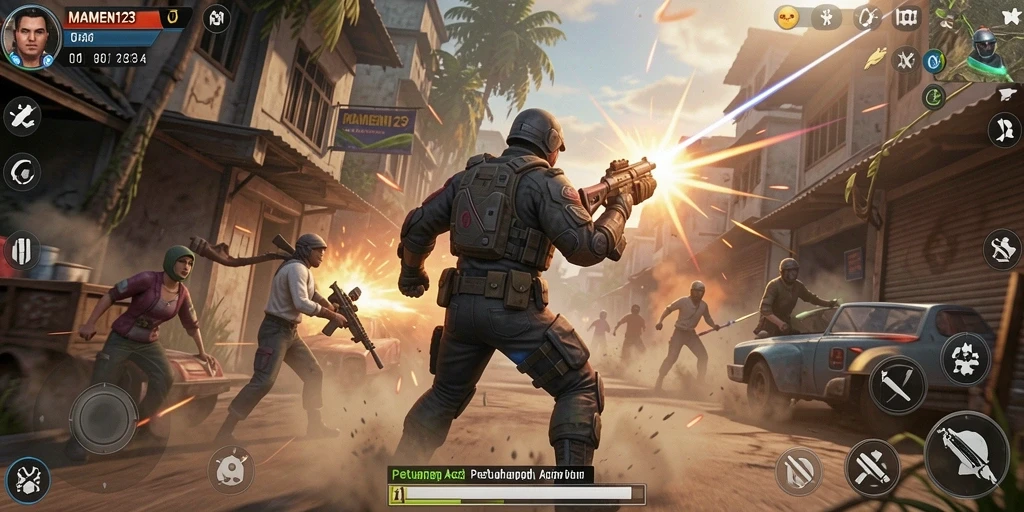 Tampak seru dari gameplay MAMEN123 yang menakjubkan.