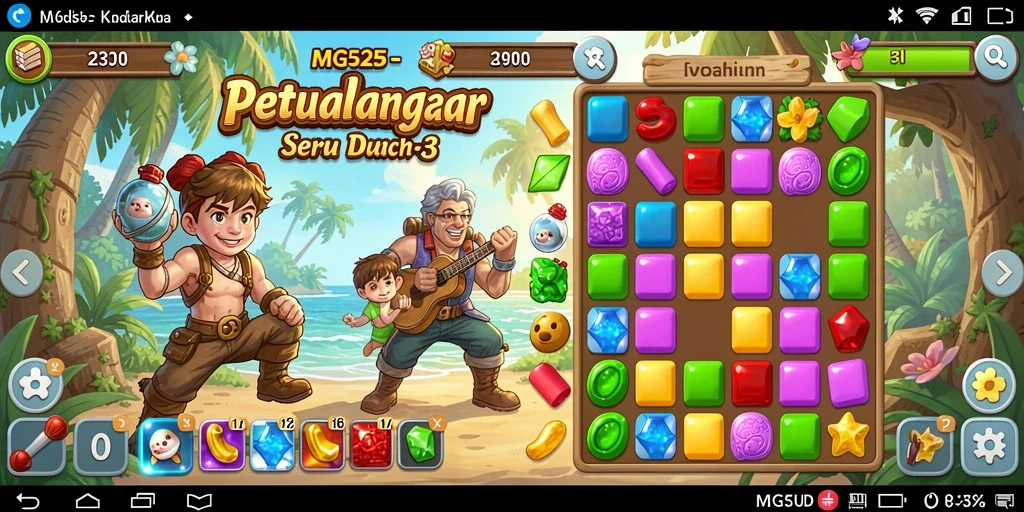 Gameplay Match-3 yang menarik dan penuh warna dari MG525.