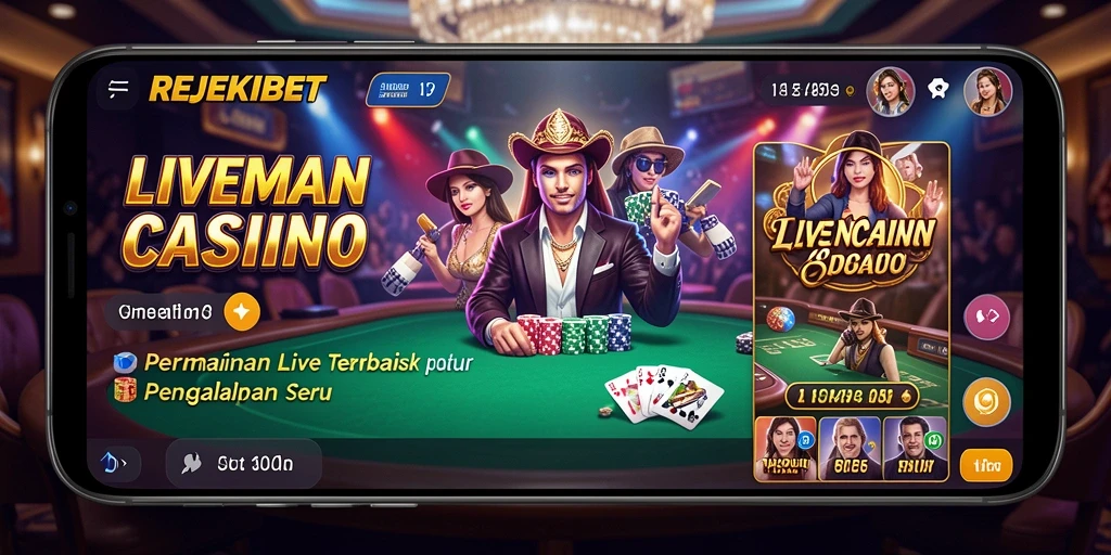 Screenshot gameplay REJEKIBET dengan dealer live yang interaktif.