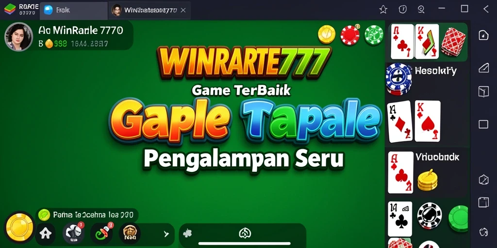 Tampilan gameplay seru di WINRATE777 yang menampilkan suasana bermain Gaple.